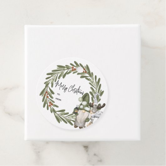 kerstgnomen Woodland - Aangepaste cadeauLabels Bedankjes Labels (In situ)