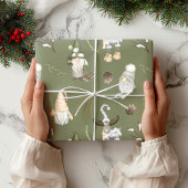 Kerstgnomen Woodland Cadeaupapier