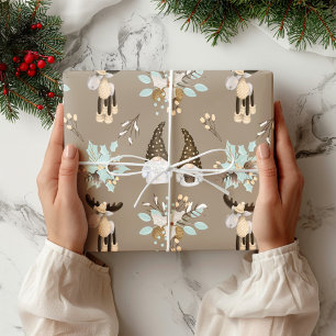 Kerstgnomen Woodland Cadeaupapier