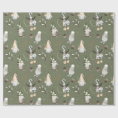 Kerstgnomen Woodland Cadeaupapier (Vlak)