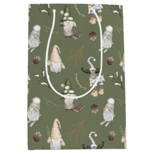 Kerstgnomen Woodland Medium Cadeauzakje (Voorkant)