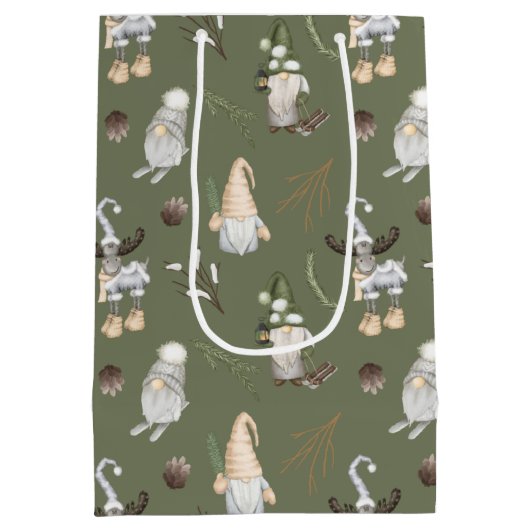 Kerstgnomen Woodland Medium Cadeauzakje (Achterkant)