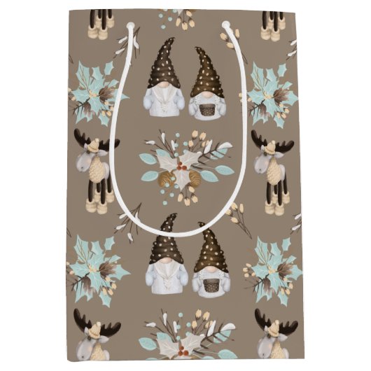 Kerstgnomen Woodland Medium Cadeauzakje (Voorkant)