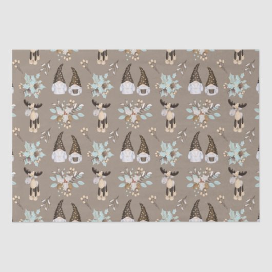 Kerstgnomen Woodland Tissuepapier (Voorkant)