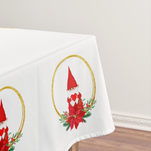 Kerstgnomes op wit tafelkleed (Voorbeeld)