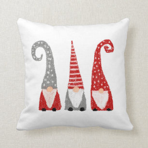 Kerstgnomes Scandinavisch Rood Grijs Wit Kussen