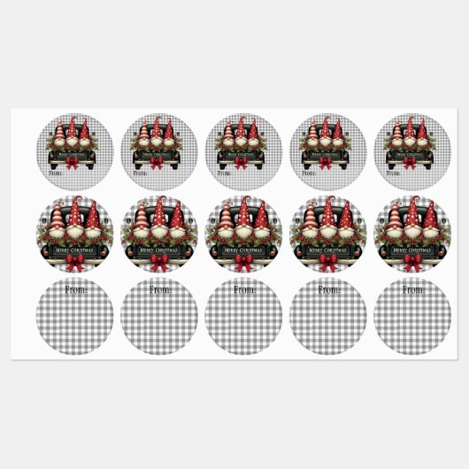 Kerstgnomes “Van:” Labels (Vel)