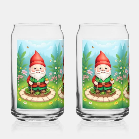 kerstgnoom blikvorm glas (Voorkant)