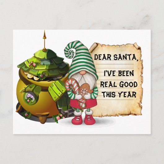 kerstgnoom briefkaart (Voorkant)