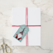 kerstgnoom cadeaulabel (Met Touw)