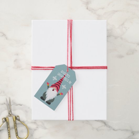kerstgnoom cadeaulabel (Met Touw)