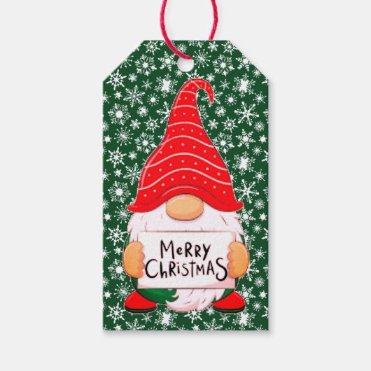 kerstgnoom cadeaulabel (Voorkant)