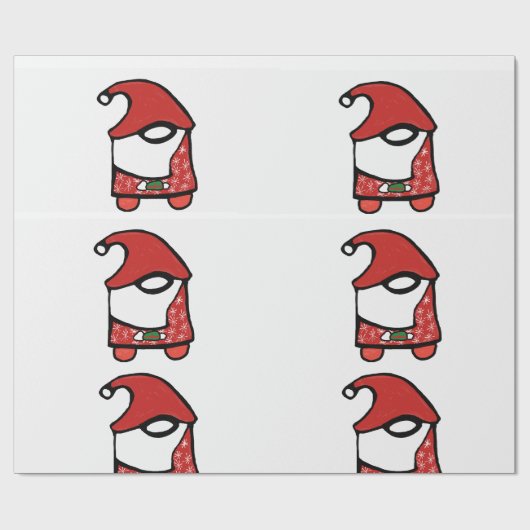 kerstgnoom cadeaupapier (Vlak)