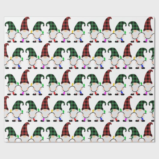 kerstgnoom cadeaupapier (Vlak)