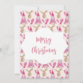 Kerstgnoom en rendier met handschoenen feestdagenkaart (Voorkant)