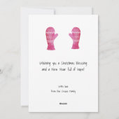 Kerstgnoom en rendier met handschoenen feestdagenkaart (Achterkant)