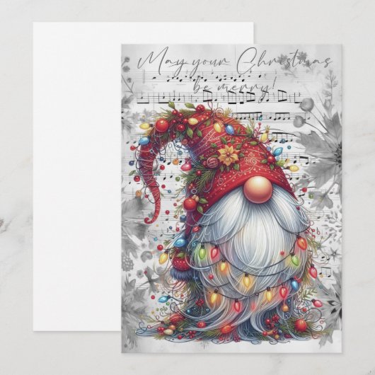 kerstgnoom feestdagenkaart (Voorkant / Achterkant)