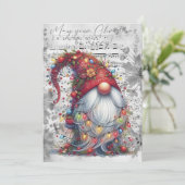 kerstgnoom feestdagenkaart (Staand voorkant)