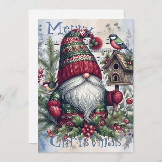 kerstgnoom feestdagenkaart (Voorkant / Achterkant)