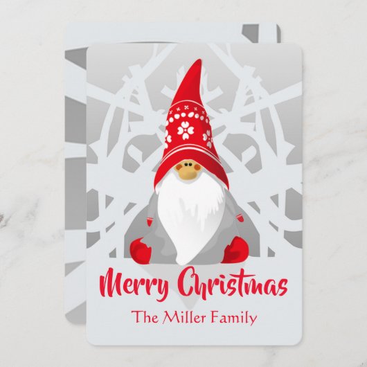 kerstgnoom feestdagenkaart (Voorkant / Achterkant)