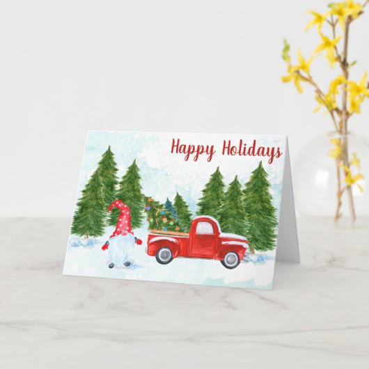 kerstgnoom kaart (Gele Bloem)