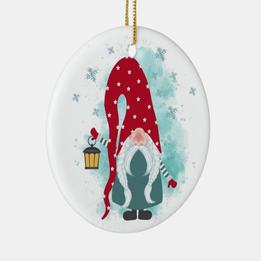 kerstgnoom keramisch ornament (Rechts)