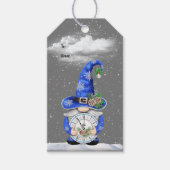 Kerstgnoom met klok cadeaulabel (Voorkant)