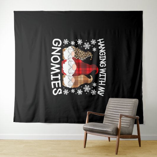 Kerstgnoom met mijn gnomen. wandkleed (In Situ (horizontaal))