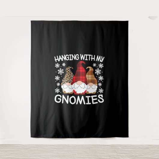 Kerstgnoom met mijn gnomen. wandkleed (Voorkant)