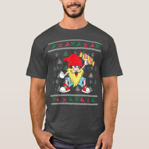 Kerstgnoom met snoeprietjes die grappig lelijk lel t-shirt