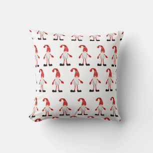 Kerstgnoom Nordic Gray Red White Patroon Kussen