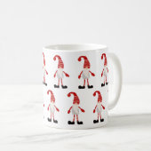 Kerstgnoom Nordic Pattern Red Gray White Koffiemok (Voorkant rechts)