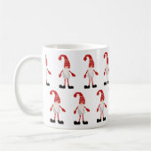 Kerstgnoom Nordic Pattern Red Gray White Koffiemok (Links)