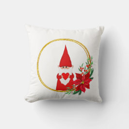 Kerstgnoom op witte kussen