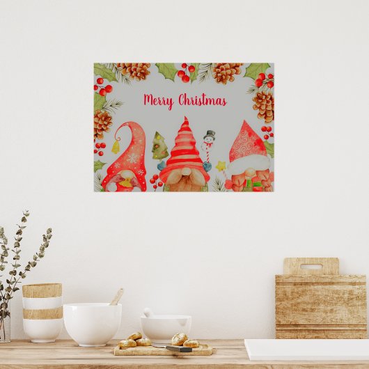 kerstgnoom poster (Keuken)