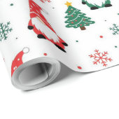 Kerstgnoom rendierpatroon cadeaupapier (Rol Hoek)
