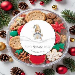 kerstgnoom ronde sticker