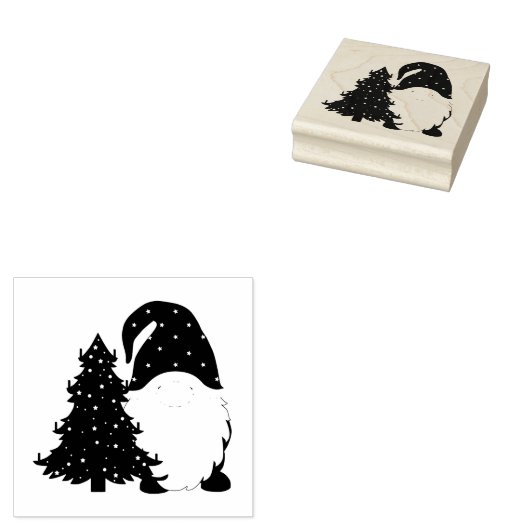 kerstgnoom rubberstempel (Gestempeld)