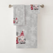 Kerstgnoom Scandinavische liefde Joy Peace Grey Bad Handdoek (Insitu)