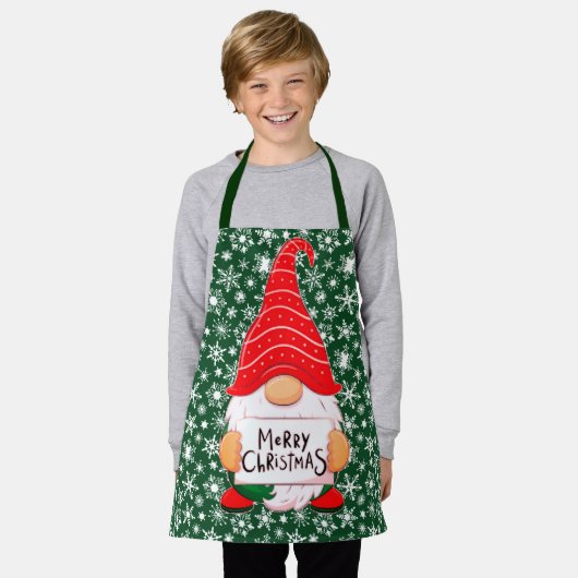 kerstgnoom schort (Gedragen)