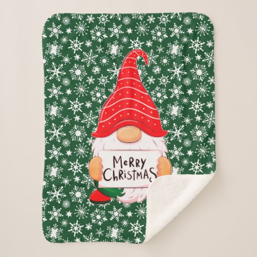 kerstgnoom sherpa deken (Voorkant)