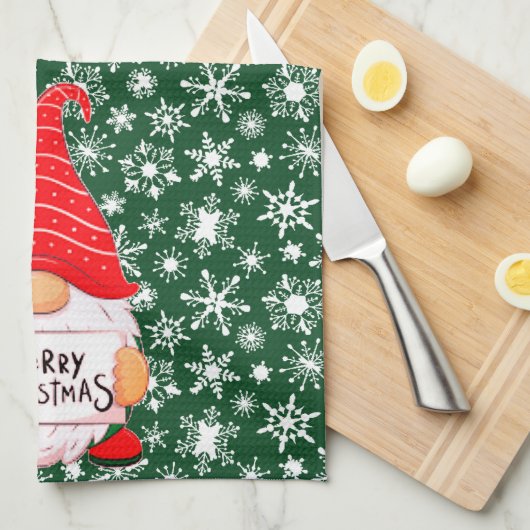 kerstgnoom theedoek (Quarter Fold)