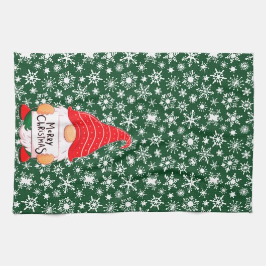 kerstgnoom theedoek (Horizontaal)