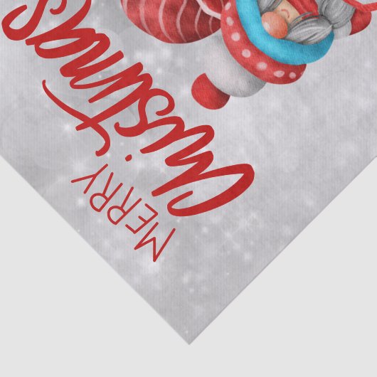 Kerstgnoomauto Tissuepapier (Detail)