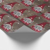 Kerstgnoome Red Pset Country Style Cadeaupapier (Hoek)