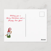 Kerstgnoomrood en groene gemstone Rustic Glam Briefkaart (Achterkant)
