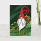 Kerstgnoomrood en groene gemstone Rustic Glam Feestdagen Kaart (Achterkant)
