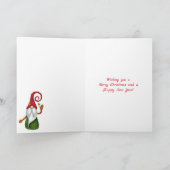 Kerstgnoomrood en groene gemstone Rustic Glam Feestdagen Kaart (Binnen)