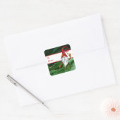 Kerstgnoomrood en groene gemstone Rustic Glam Vierkante Sticker (Envelop)