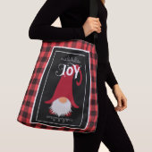 Kerstgnoomrood met zwarte buffelplaat crossbody tas (Dichtbij)